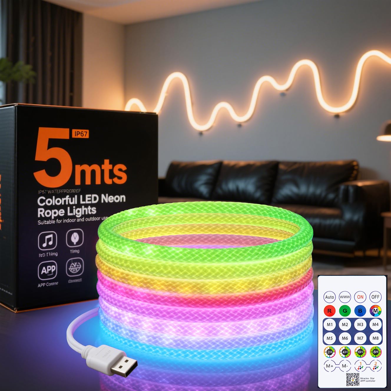 360 Degree Round RGBIC Neon LE - Smart Home Llm ulasan dan harga