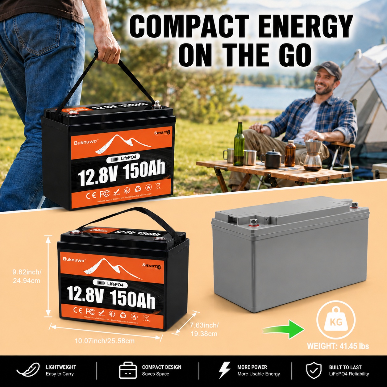 Buknuwo Smart 12V/12.8V 150Ah  - Smart Home Energy ulasan dan harga