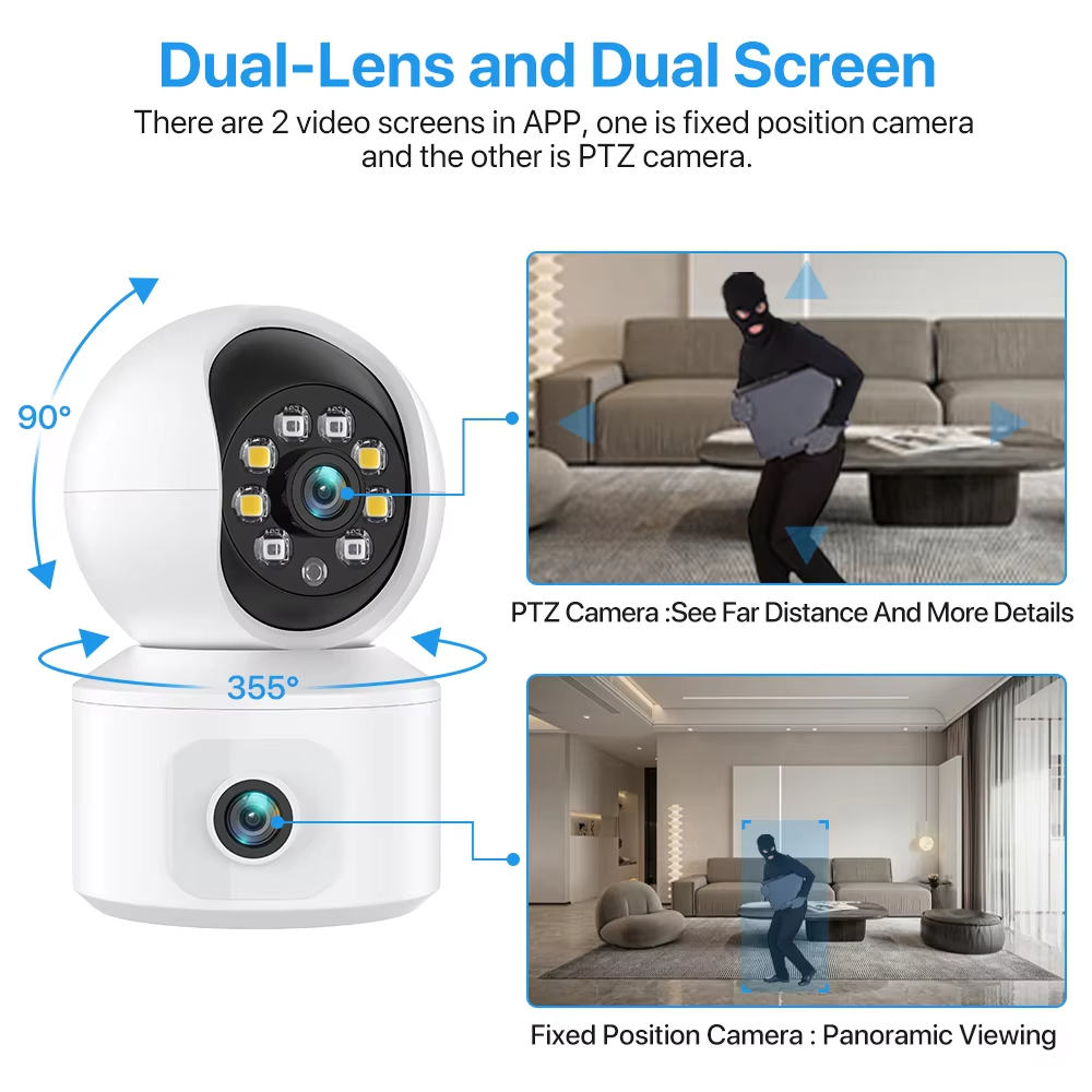 6MP ICSEE WiFi IP Camera Dual  - Smart Home Battery Camera Ezviz ulasan dan harga