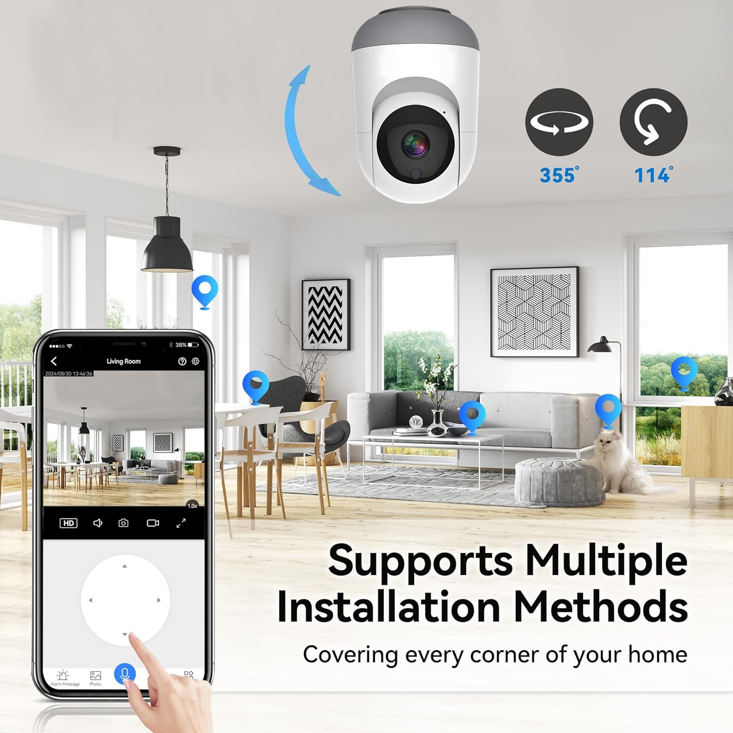 4MP Tuya WiFi Camera, 2.4/5G D - Smart Home Battery Camera Ezviz ulasan dan harga