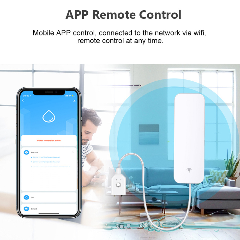 Tuya WiFi Water Leak Sensor, W - Smart Home Green ulasan dan harga