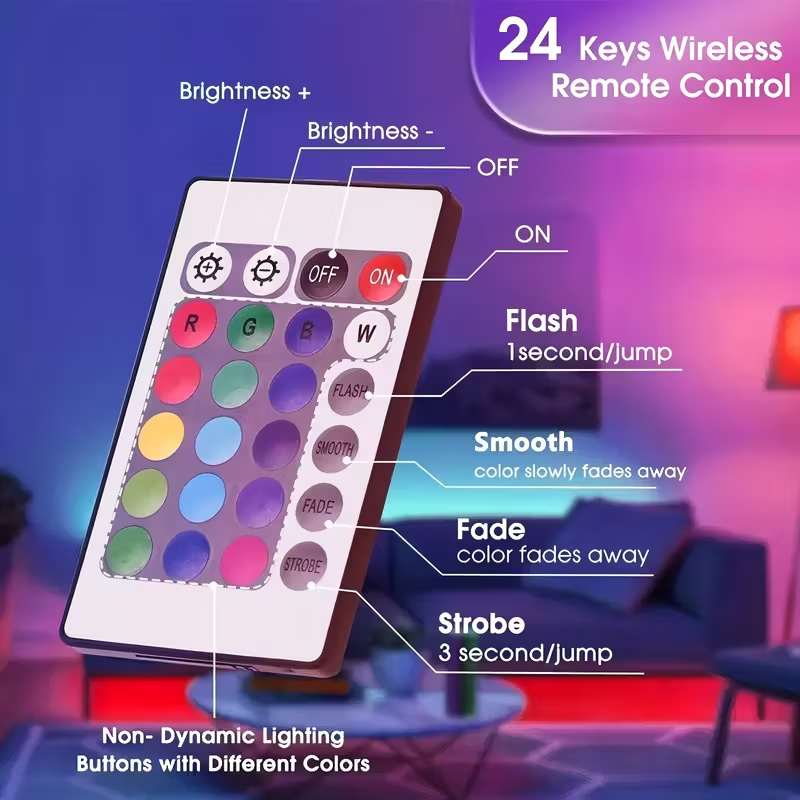 Smart LED Strip Lights with 24 - Smart Home Llm ulasan dan harga